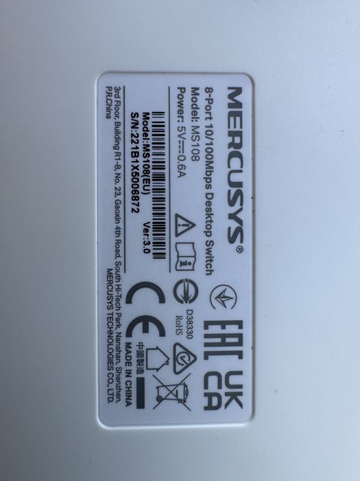 Комутатор Mercusys MS108 свіч новий 12 штук