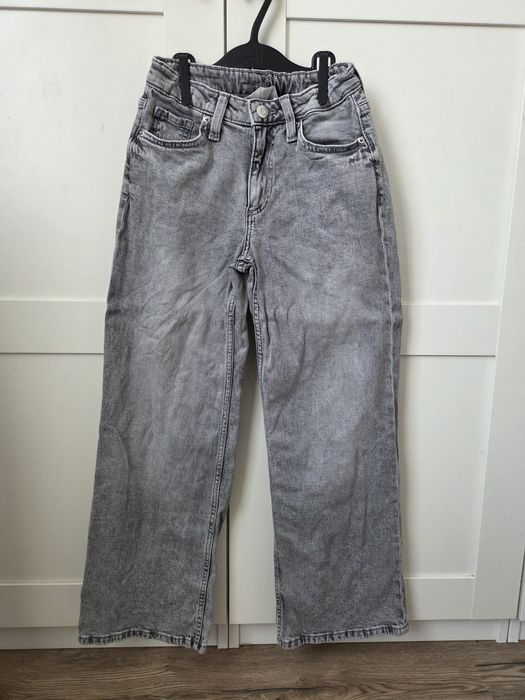 Spodnie jeansowe szeroka nogawka h&m 140