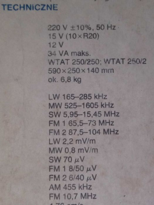 Instrukcja Obsługi Schematy Radiomagnetofon RM820 S UNITRA CONDOR