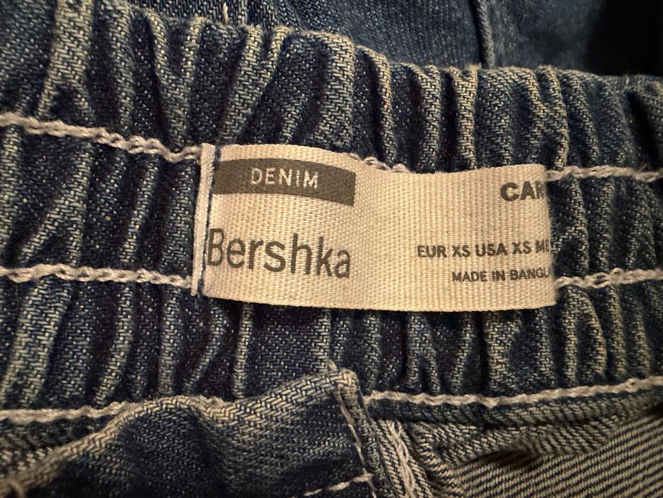 Джинси парашути карго Bershka розмір XS сині широкі баггі