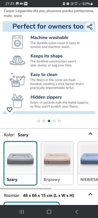 Legowisko posłanie dla psa Casper pianka pamięciowa Premium