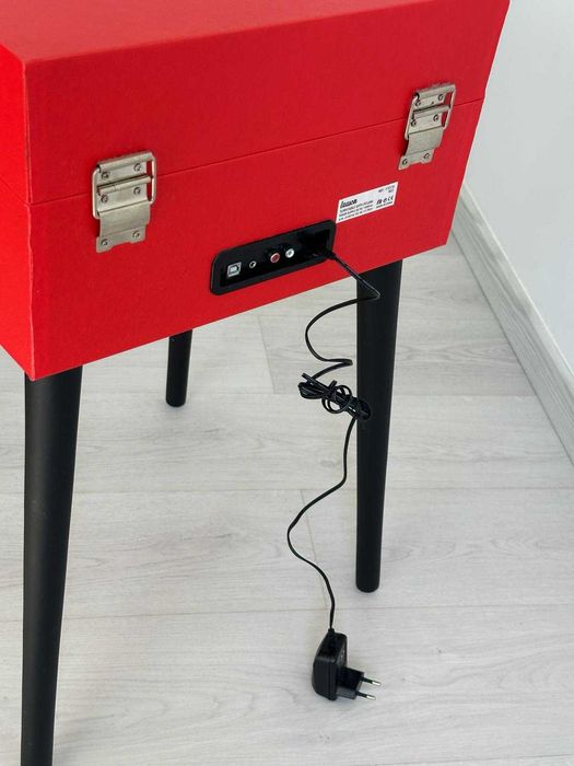 Gira-discos Lauson retro com Bluetooth – móvel vermelho