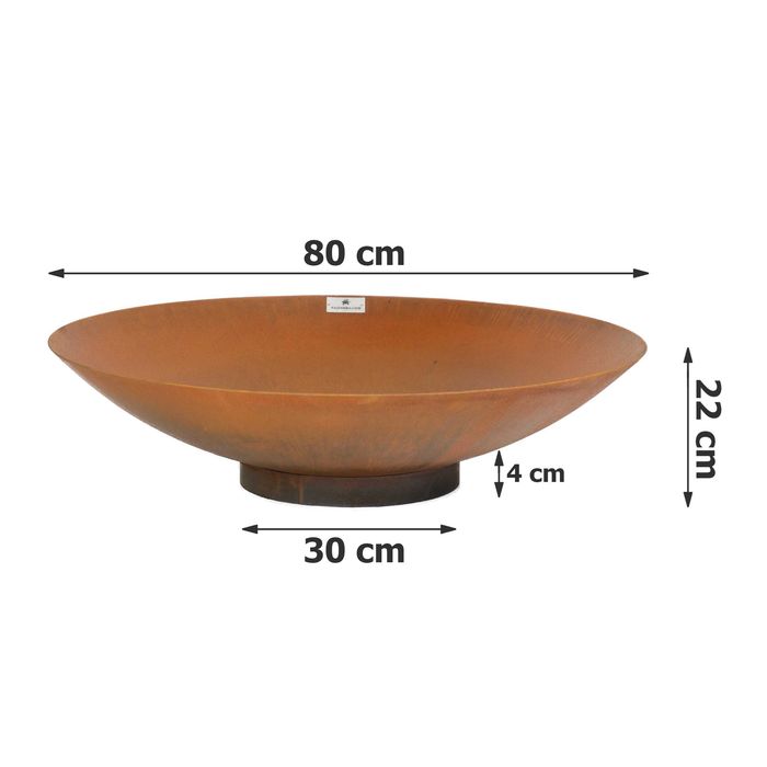 Palenisko ogrodowe 80 cm NA PREZENT Gruba Stal 3 mm Ognisko Misa Wodna