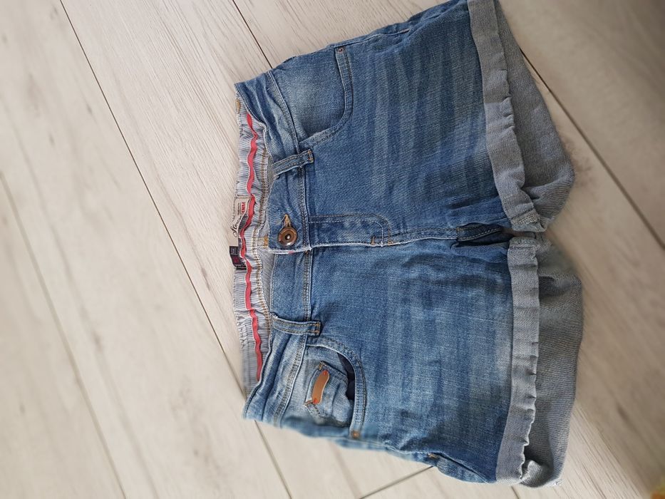 Krótkie spodenki jeans z kieszeniami roz 34 xs wymiary jak na zdj