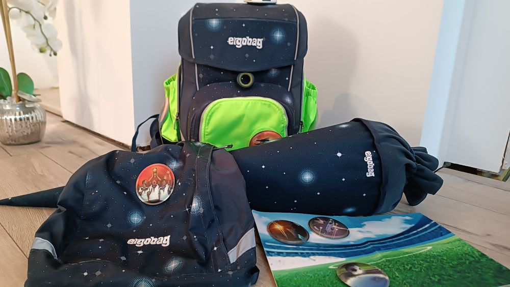Tornister Ergobag + worek + tyta+ dodatkowe rzepy dla pierwszoklasisy