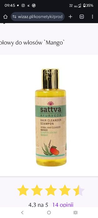 Sattva szampon nawilżający 2sztuki