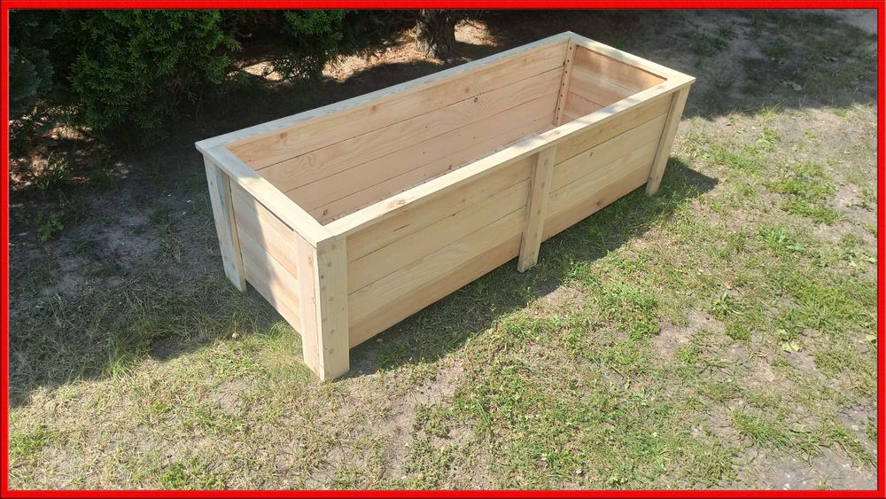 Donica drewniana ogrodowa tarasowa Warzywnik Inspekt - solidna DUŻA