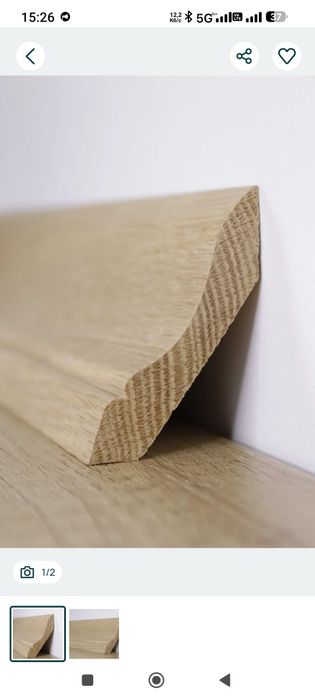 Продам дубовий плінтус "Великий човник" 65*35мм