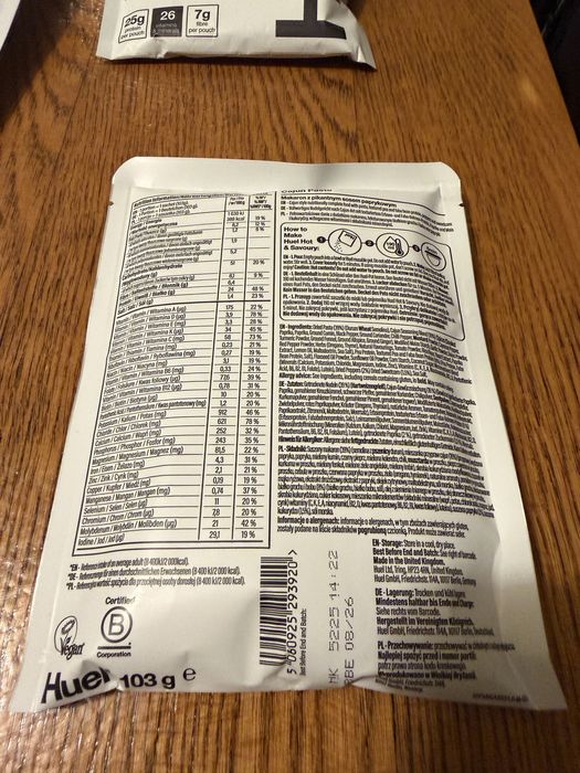 Refeições desidratadas Huel