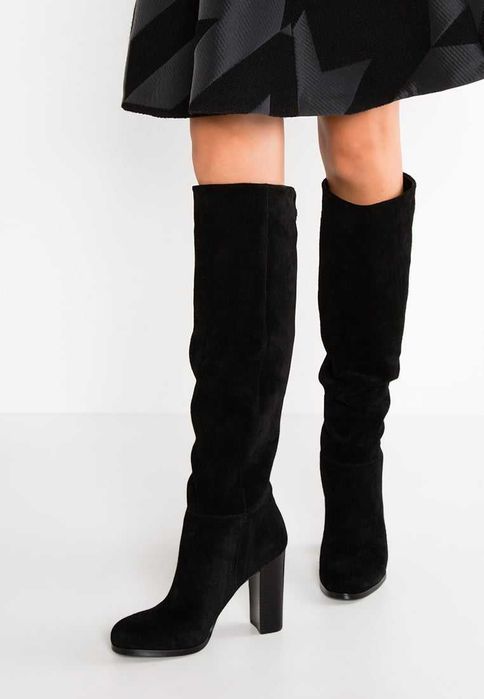 NIEBANALNIE zamszowe kozaki Sam Edelman Victoria zakrywające kolano 38