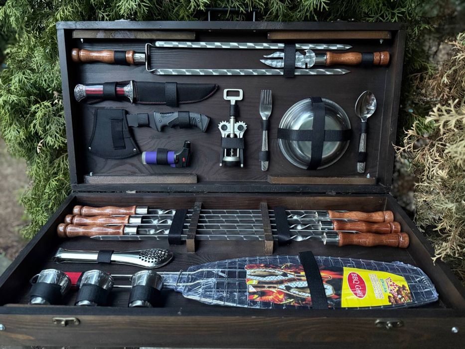 Крутой Подарочный набор шампуров в кейсе на подарок мужчине, мужу