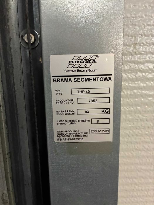 Brama Garażowa/Segmentowa marki DROMA 320x236cm