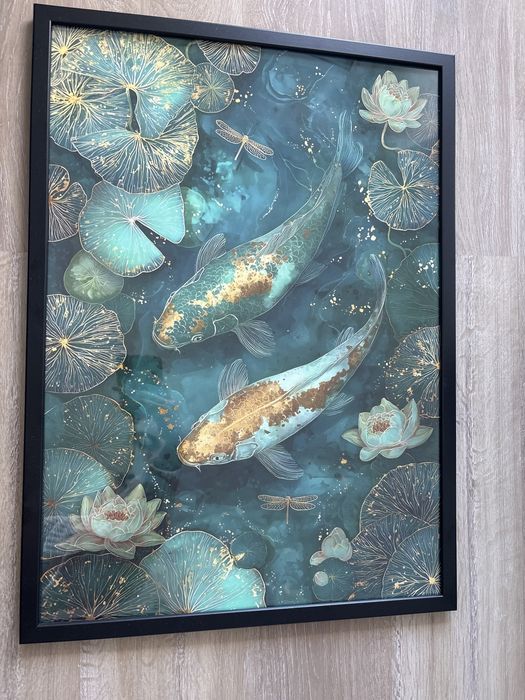 Plakat na płótnie 50 cm x 70 cm  w czarnej ramie ikea