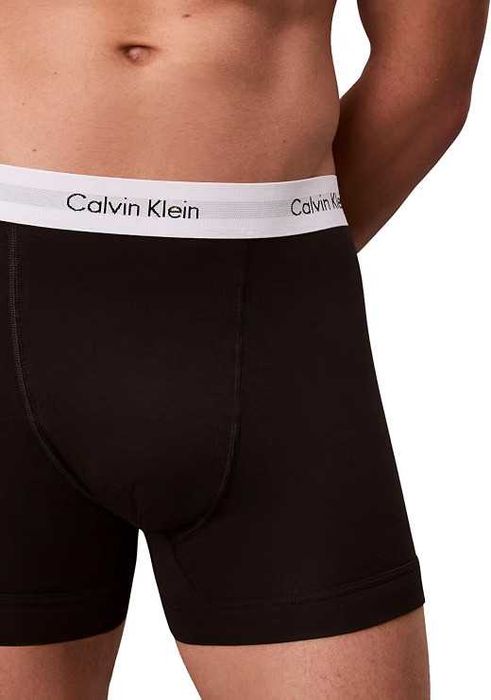 CALVIN KLEIN 3-pak Bokserki Męskie Bawełna Elastyczne Czarny/Biały XL