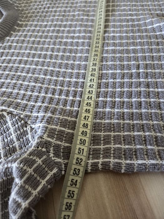 Sweter szary Primark w prostokąty długi