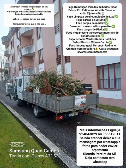 Cargas de Entulho e Mudanças temos Carrinhas caixas abertas e fechadas