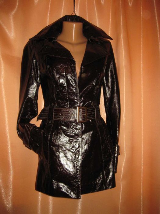 Шикарна куртка кожанка шкіра натуральна лакована км1233