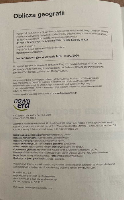 Oblicza geografii klasa 2 podręcznik zakres podstawowy