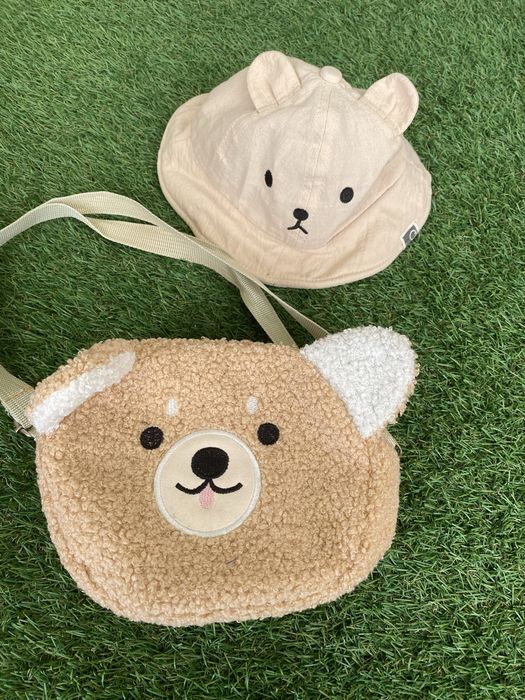 Panama Teddy Bear Crossbody Bag, Sun Hat