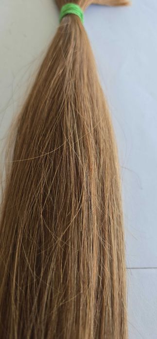 Włosy naturalne Polskie w kitce  dł. 61 cm śr. blond waga 92 gramy