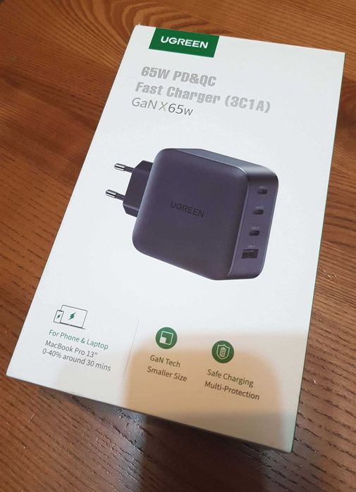 Зарядний пристрій UGREEN CD224 Nexode GaN 65W Charger Black