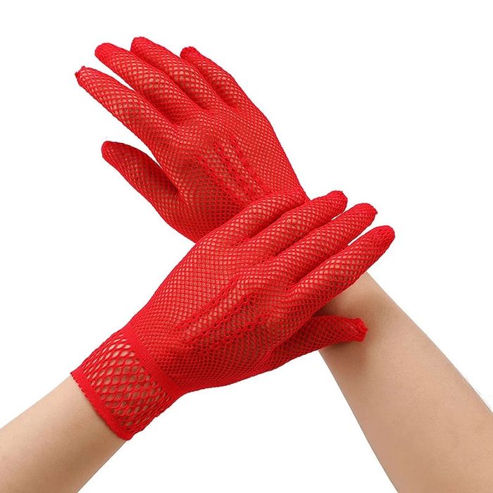 Kabaretkowe czerwone rękawiczki damskie