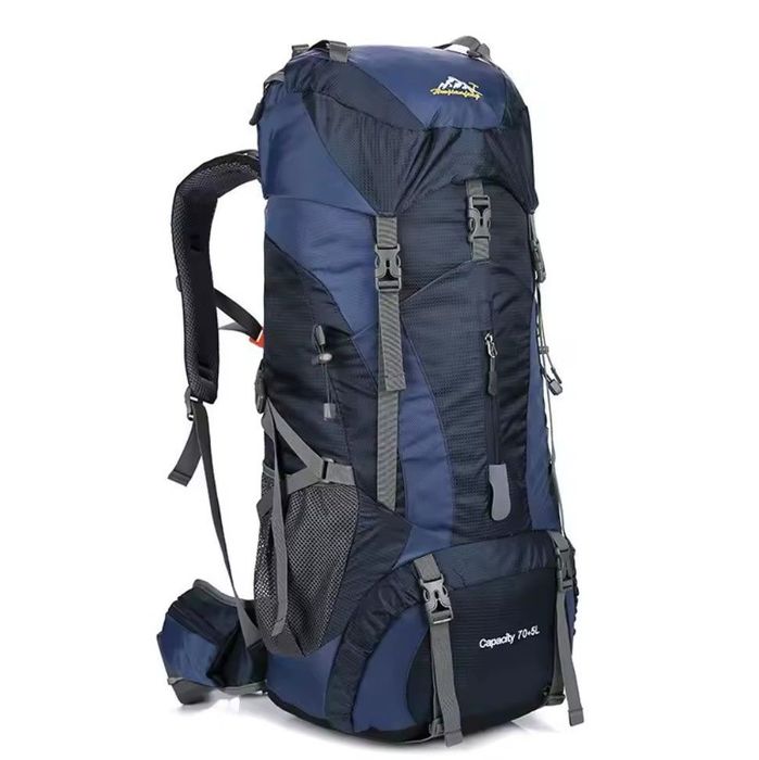 Туристичний рюкзак великий, 70+5 літрів , темно-синій