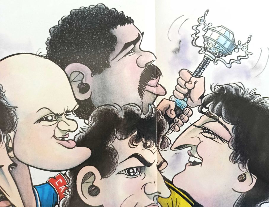 Belenenses - poster gigante vencedor Taça Portugal 1988-89 com caricaturas