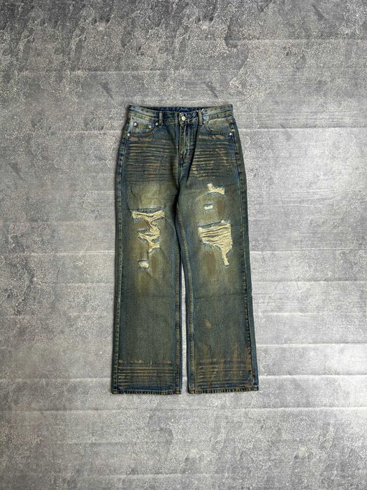 Джинси сині baggy faded jeans archive opium distressed джинсы S M L