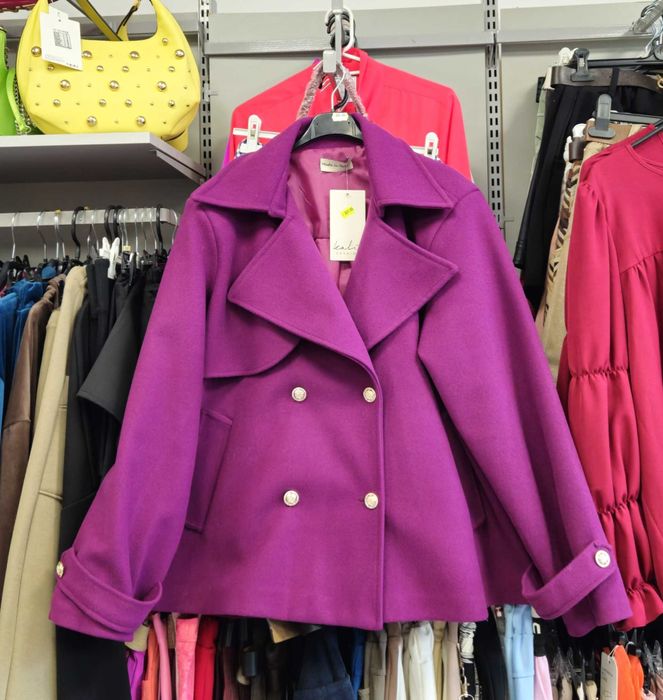 Płaszczyk śliwka krótki Plus Size Italy, Cudo !!!