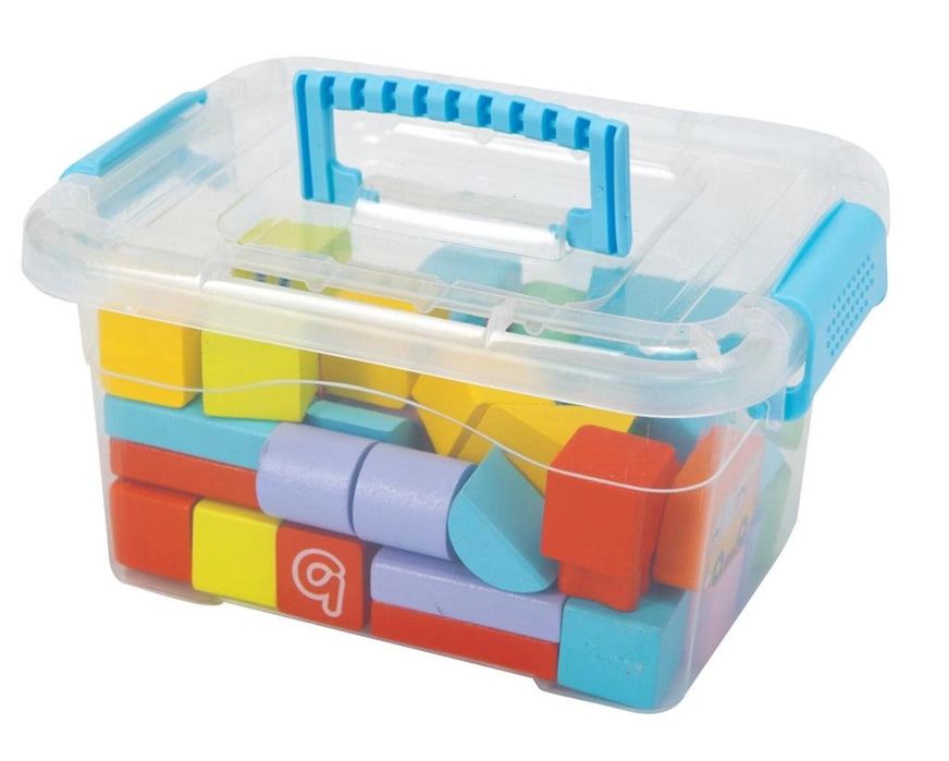 Klocki drewniane kolor 76el ,184x244 mm