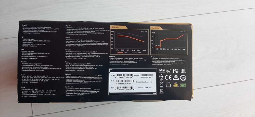 Блок живлення gigabyte p750gm