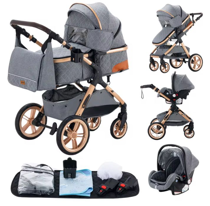 Carrinho 3 em 1 novo - Cinzento