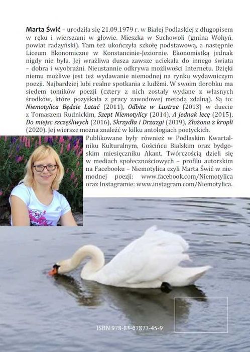"Rozmowa ze sobą" Marta Świć  tomik wierszy  poleca się na lato