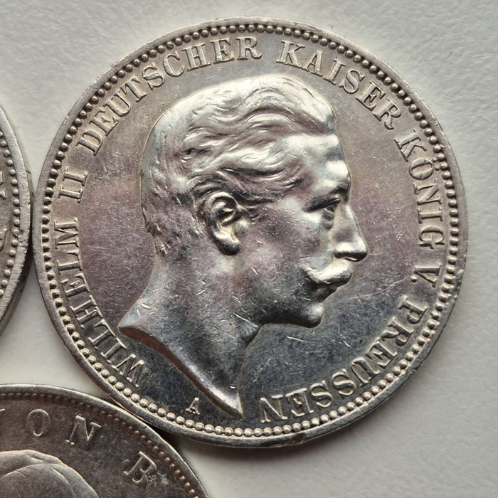 Німеччина імперія 3 марки 1909 - 1911 рр. 3 монети срібло