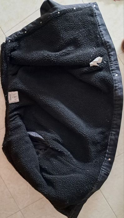 Blusão de ganga preta forrado