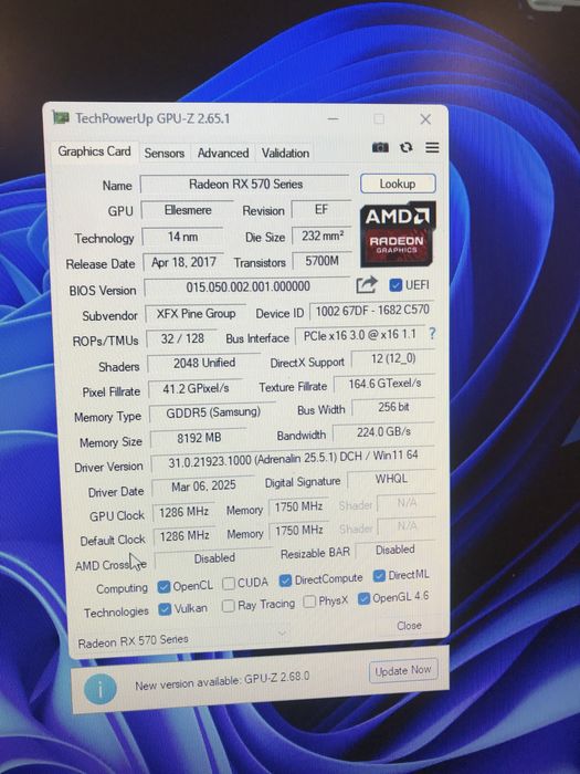 ПК:I7-2600/16GB/RX 570-8 GB /ssd128/hdd 1 TB