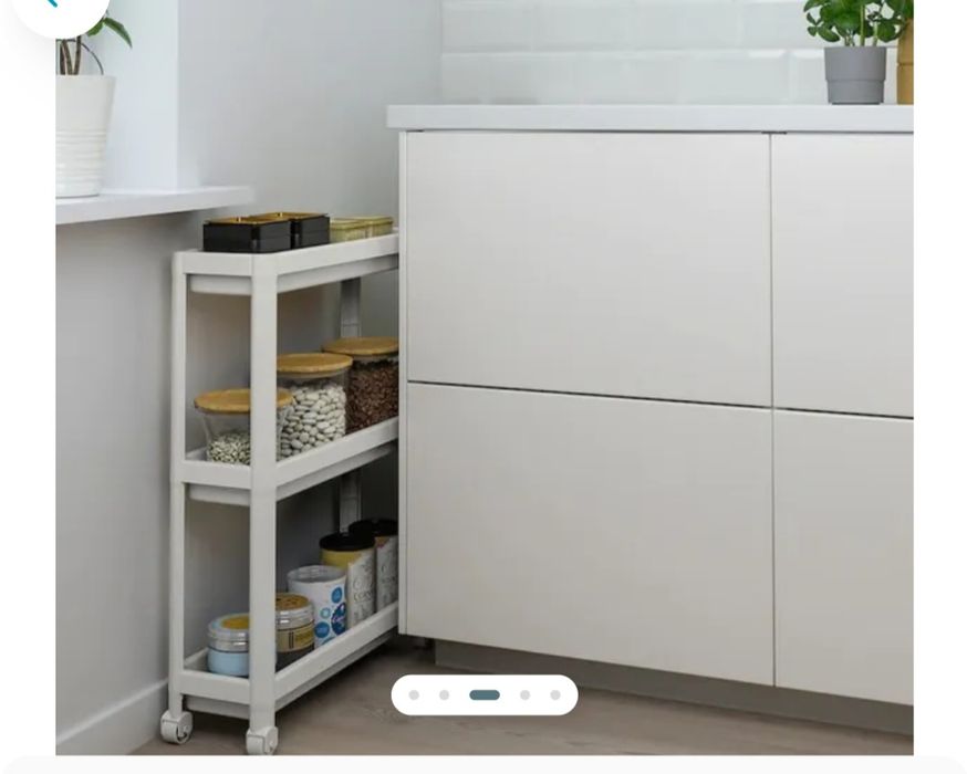 Ikea Vesken regał na kółkach biały