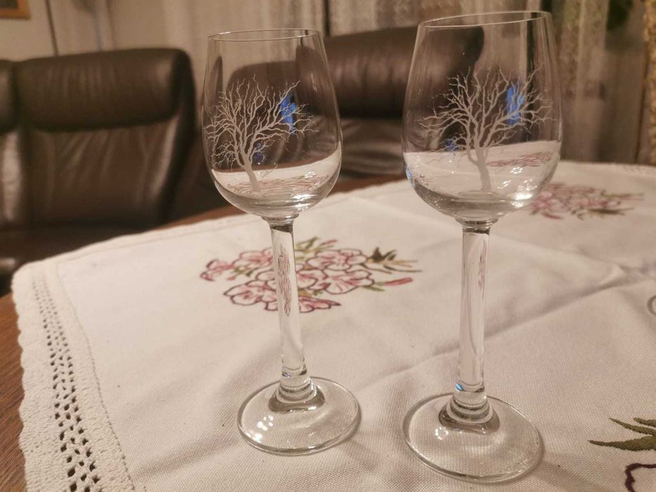 Kryształowe kieliszki z grawerem drzewa cudo 6 sztuk okazja 100ml