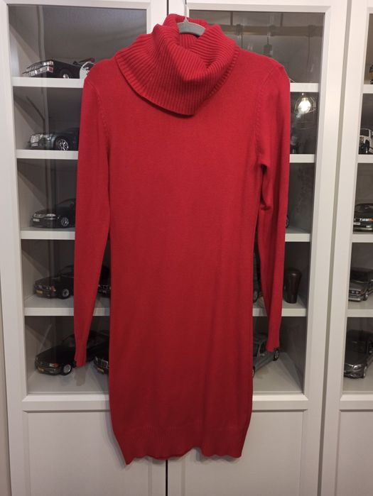 Sweterkowa Czerwona sukienka tunika z golfem S/M Phi Phi Star