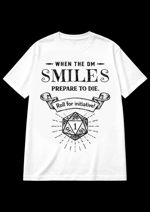T-shirt de dados de D&D (Dungeons & Dragons)