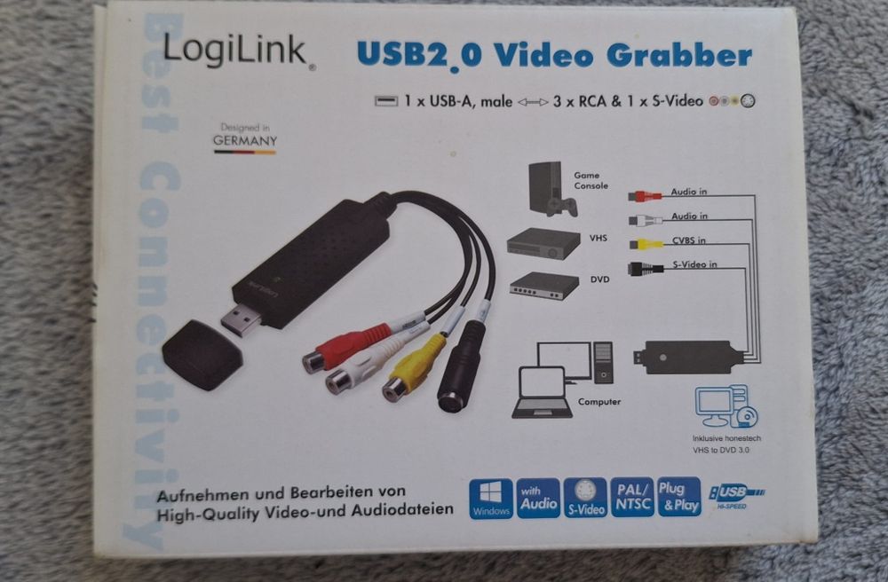 Video Grabber LogiLink USB 2.0 – Zgrywanie kaset VHS na PC/Laptop