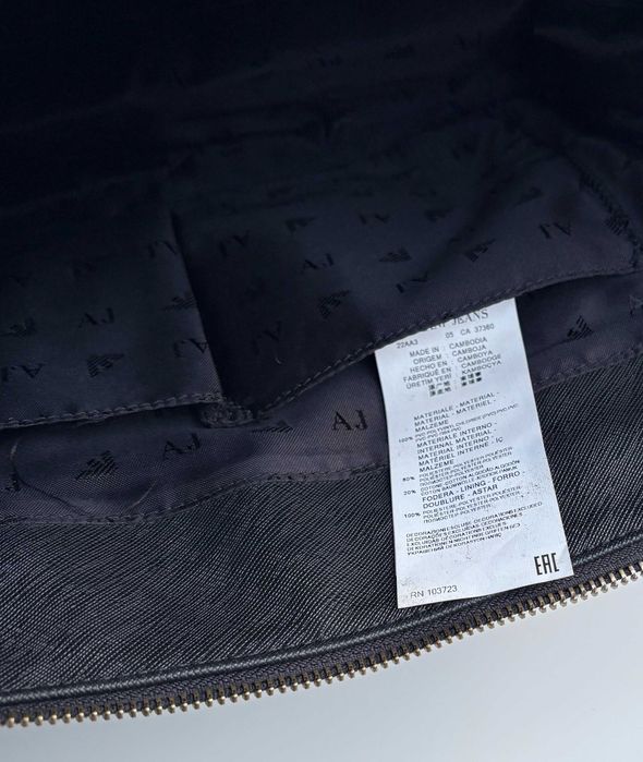 Torebka Czarna Torba Armani Jeans Shopperka Czerń