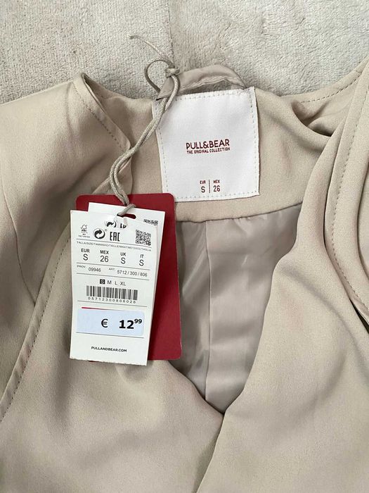 Casaco tipo blazer (fino), bege/creme, da Pull & Bear