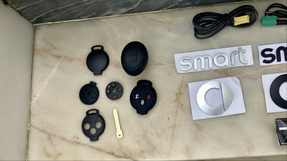 Smart emblemas chave centro jante cabo aux piscas led manete