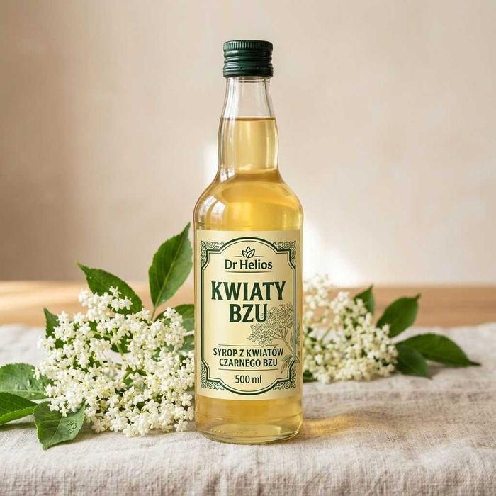 Syrop z kwiatów czarnego bzu 500ml rzemieślniczy Dr Helios