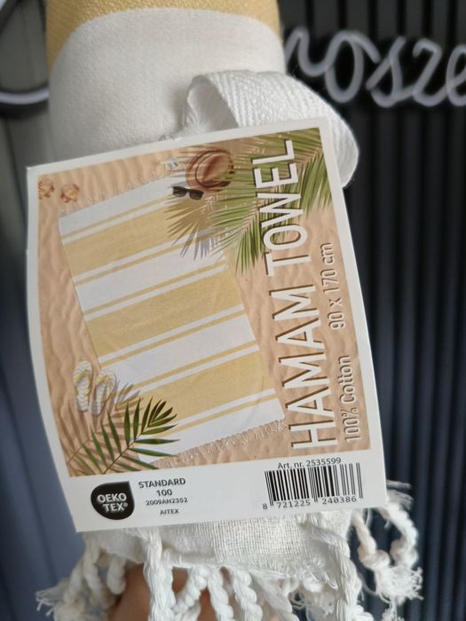 Ręcznik plażowy/kąpielowy Boho z frędzlami