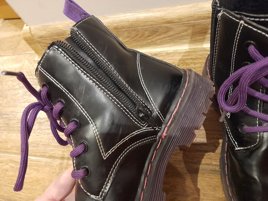 Kozaki botki buty zimowe dziewczęce trapery czarne r. 33 sinsay