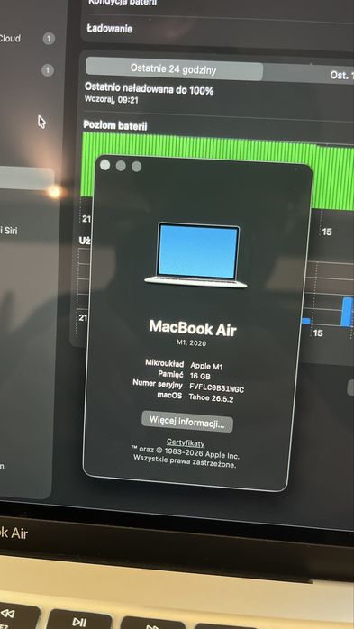 MacBook Air A2337 M1 16 GB RAM 256 GB SSD 2020
