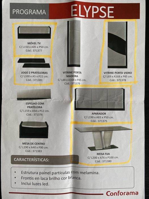 Mobília Sala completa semi nova Conforama